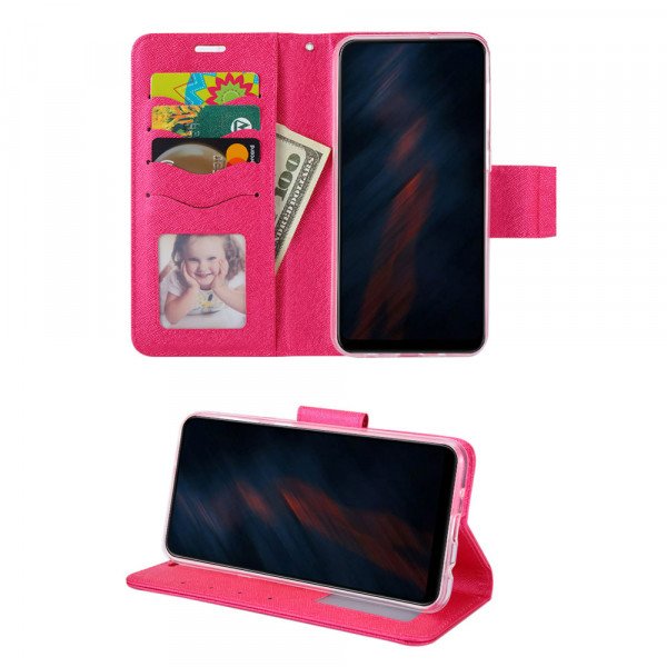 Wholesale Flip PU Leather Simple Wallet Case for Samsung Galaxy S20 Ultra (HotPink)